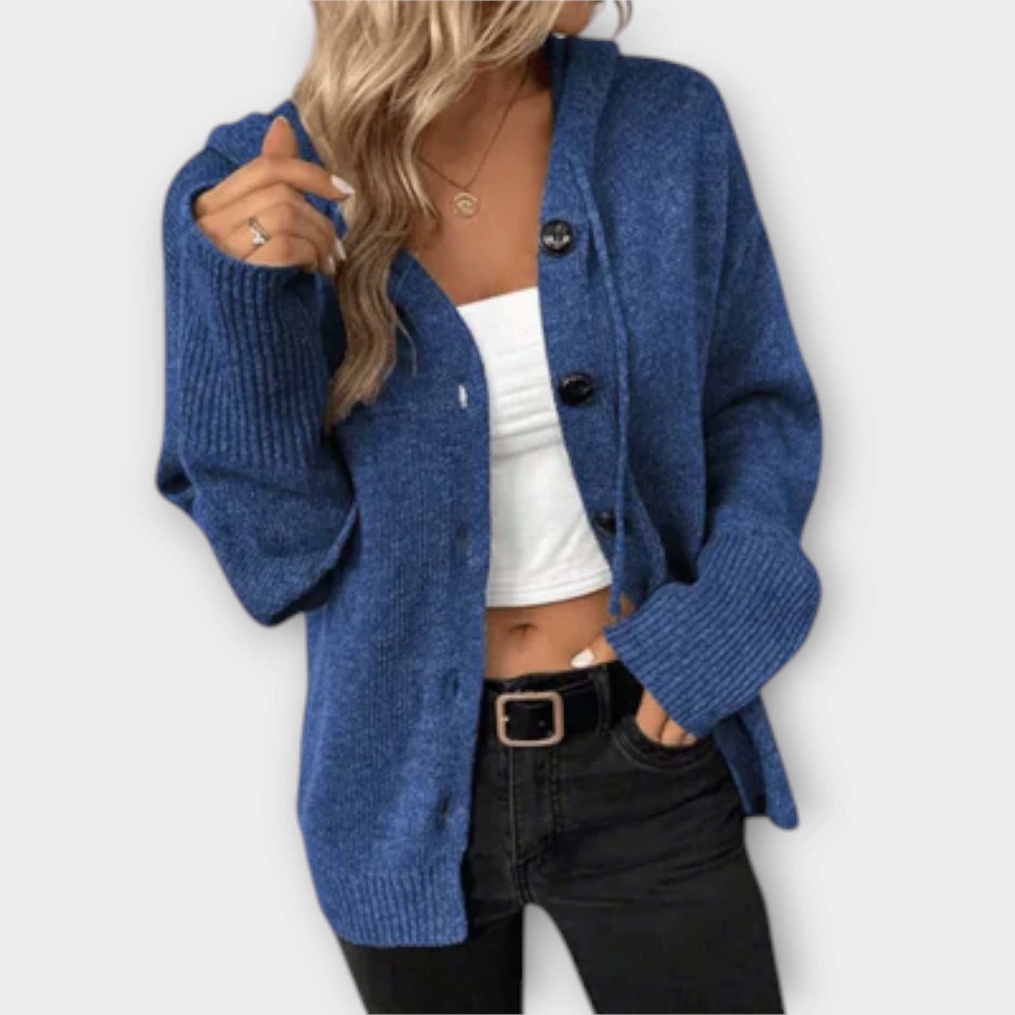 Berta™ - Elegante cardigan con chiusura a strisce