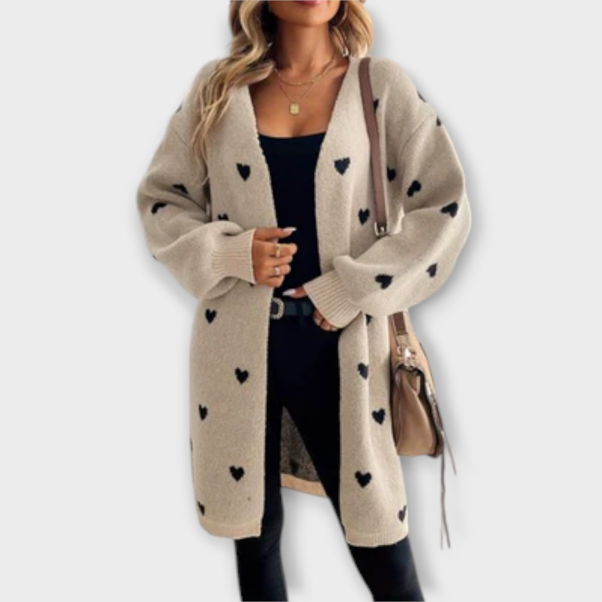 Chona™ - Cardigan rosso con stampa a righe