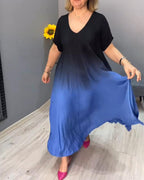 Anna | Casual Geplooide Ombre-jurk