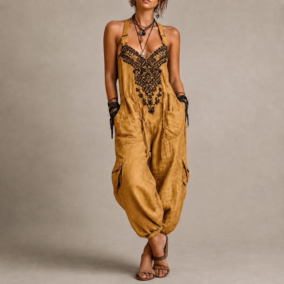 Bianca | Tuta Ricamata Boho