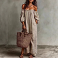 Ludovica | Abito Maxi Boho Spalle Scoperte
