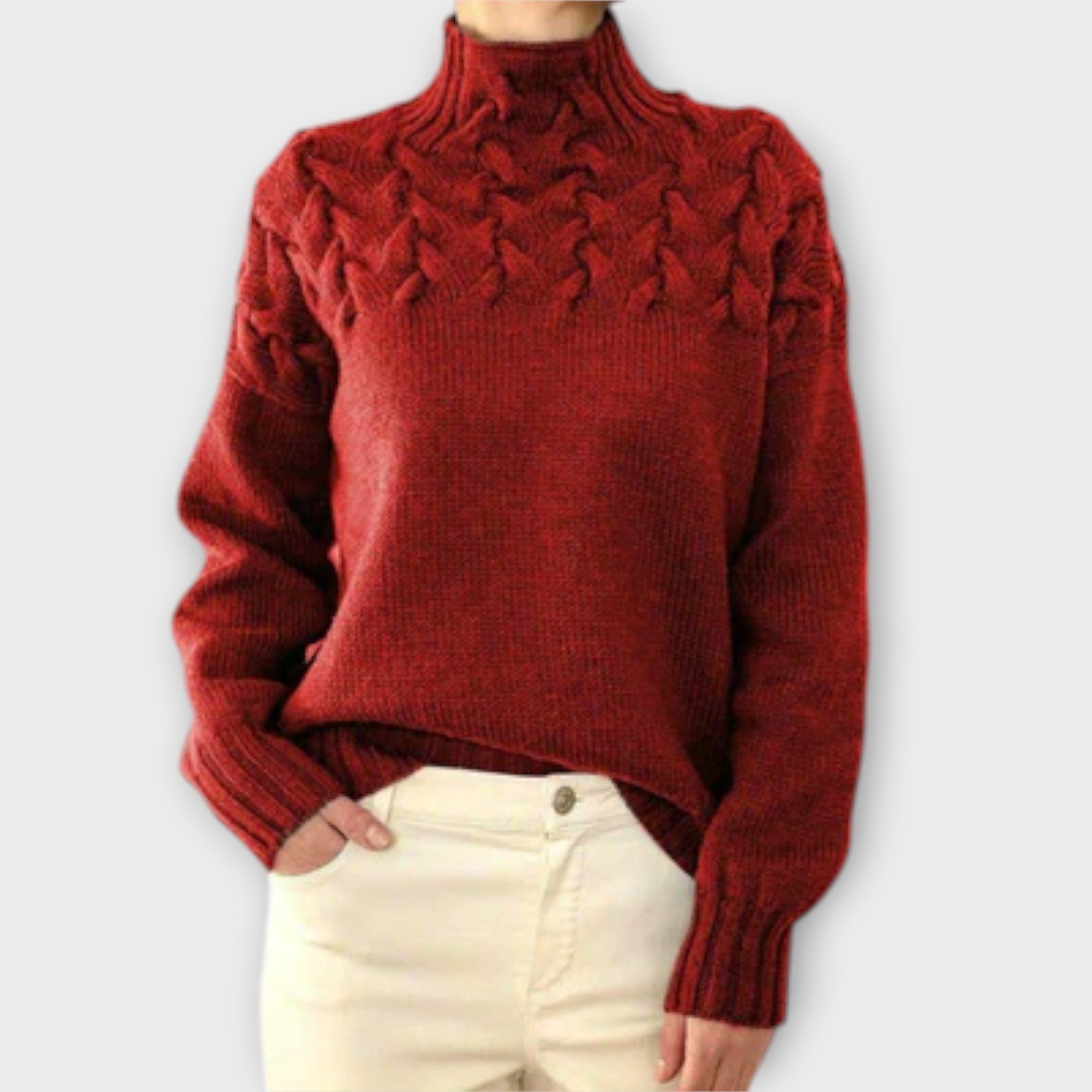Reema™ - Maglione da donna in sangue con fletstrik