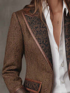 Giselda | Blazer a Pannelli Stampa Chevron