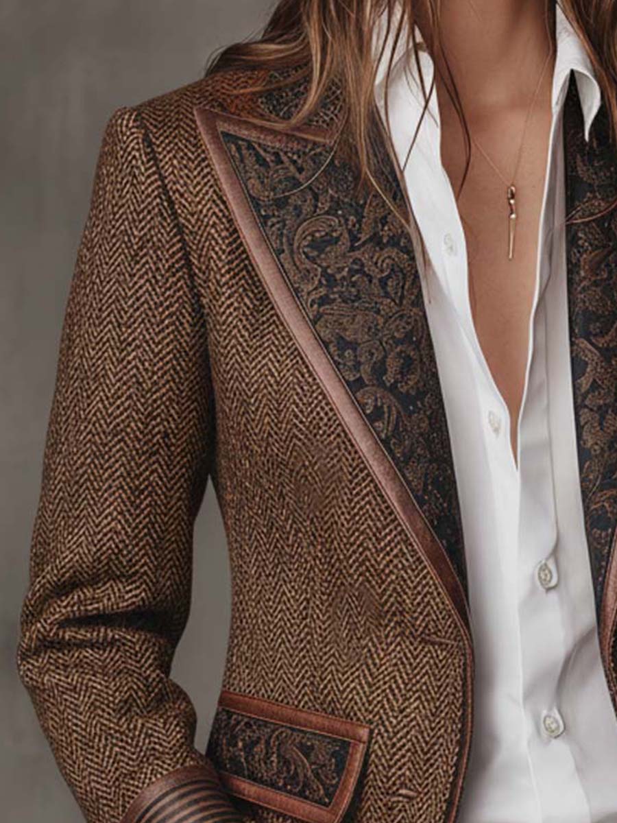 Giselda | Blazer a Pannelli Stampa Chevron