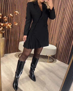 Jurk met revers en blazerlook