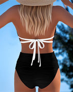 Bikini met hoge taille en dubbele band