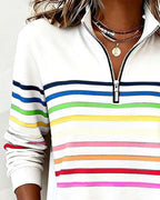 Modieuze trui met regenboog