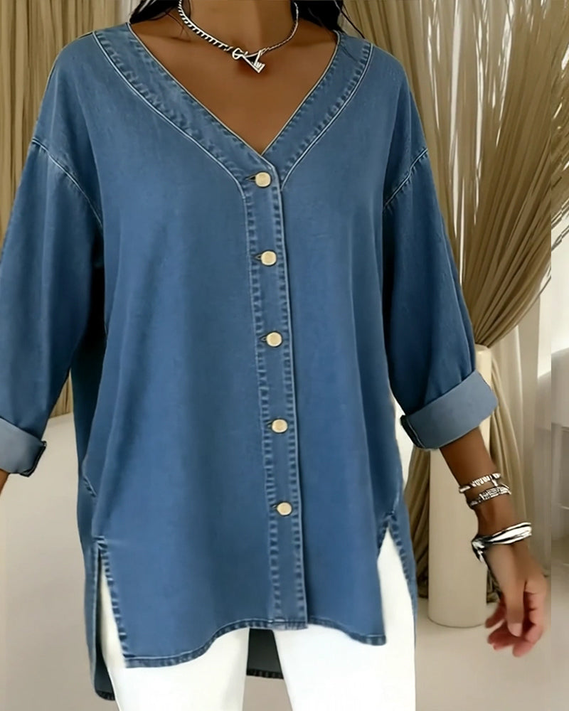 Almira™ – Elegante blusa in denim