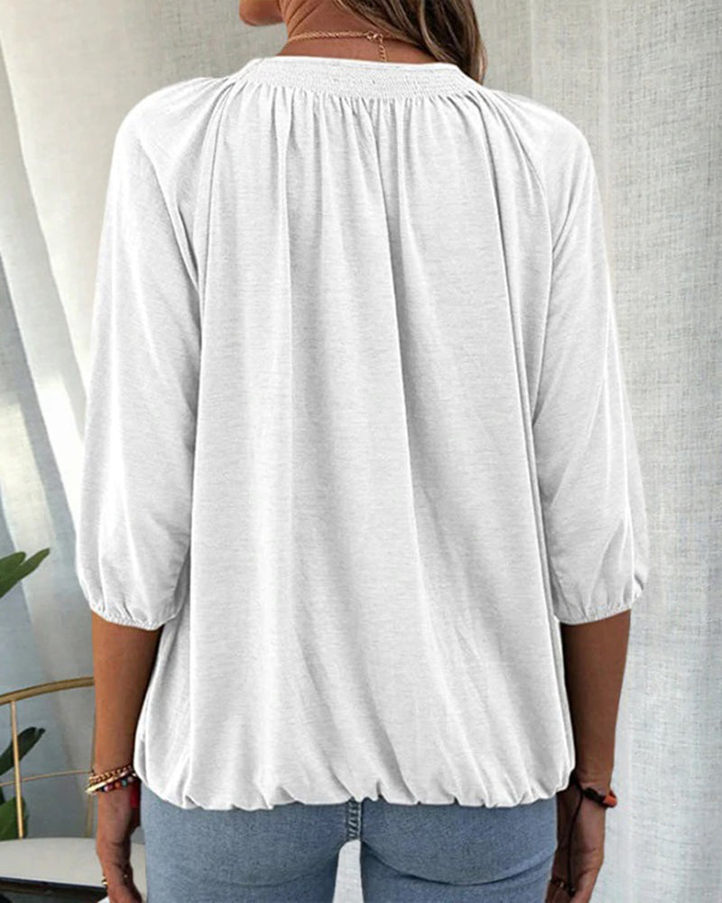 Ilse | T-shirt met Ronde Hals en 3/4-Mouwen