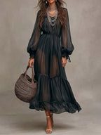 Gerda | Elegante abito midi con scollo a V
