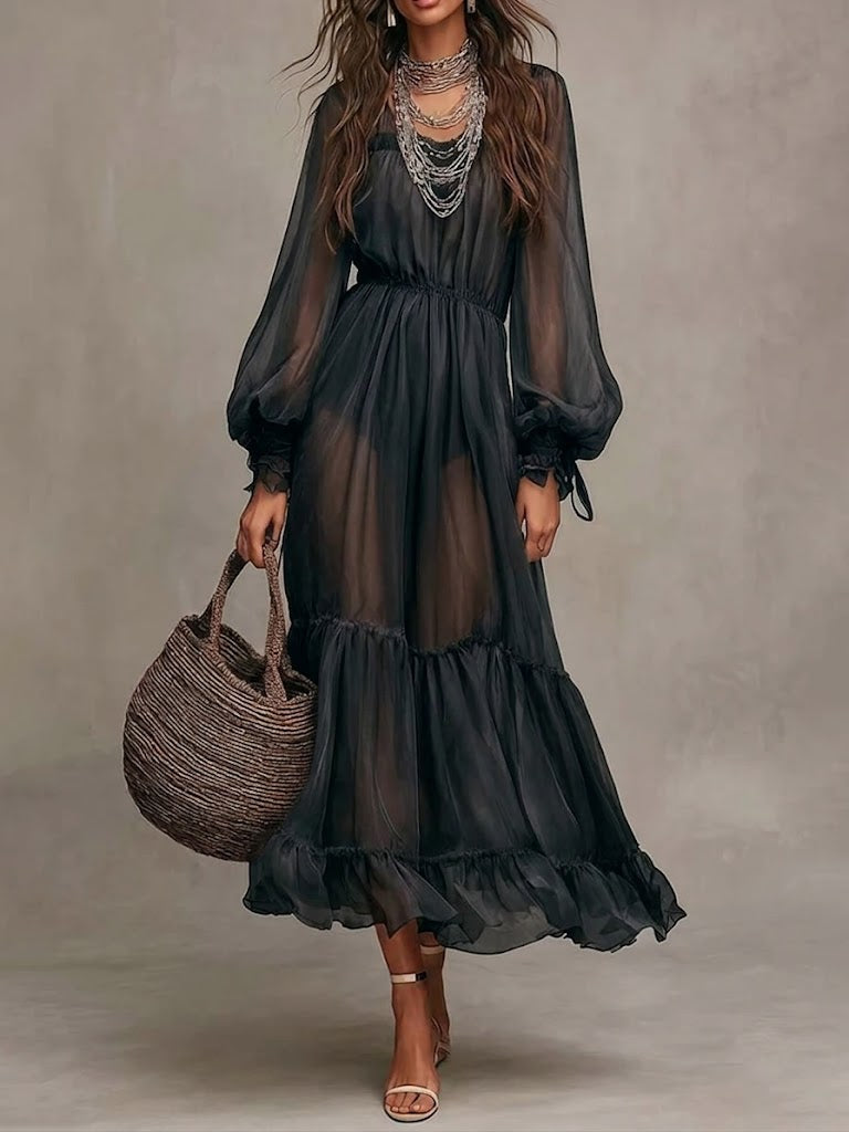 Gerda | Elegante abito midi con scollo a V