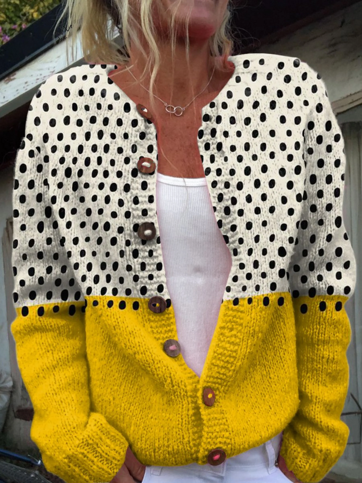 Giulietta | Cardigan Vintage Bicolore a Pois