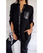 Casual Top met Pailletten Details