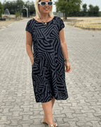 Tessa | Zomer Jurk met Ronde Hals en Mooie Print