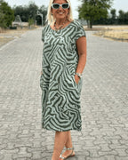 Tessa | Zomer Jurk met Ronde Hals en Mooie Print
