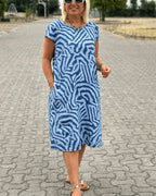 Tessa | Zomer Jurk met Ronde Hals en Mooie Print