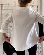 Eva | Casual Top met Effen Revers
