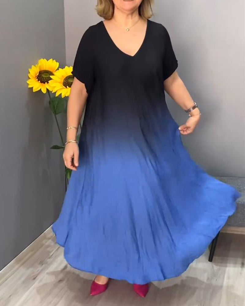 Anna | Casual Geplooide Ombre-jurk