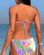 Ilse | Kleurrijke Patchwork Kanten Halterbikini