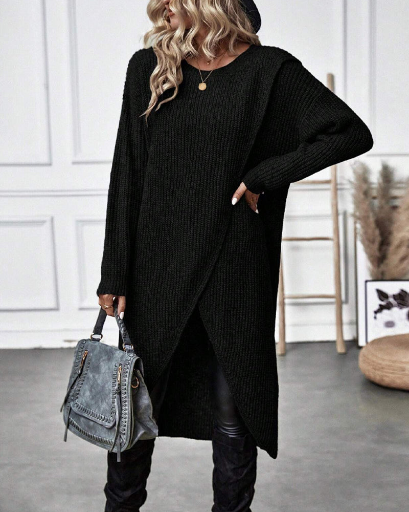 Sophie | Lange Effen Trui-jurk