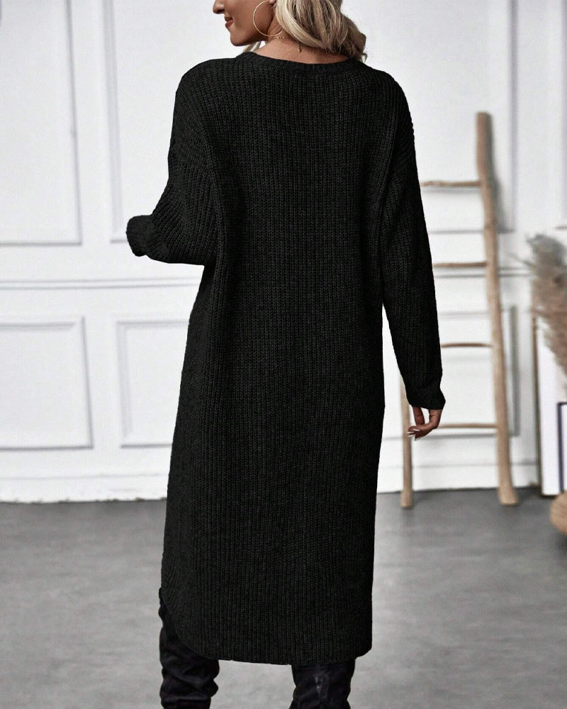 Sophie | Lange Effen Trui-jurk