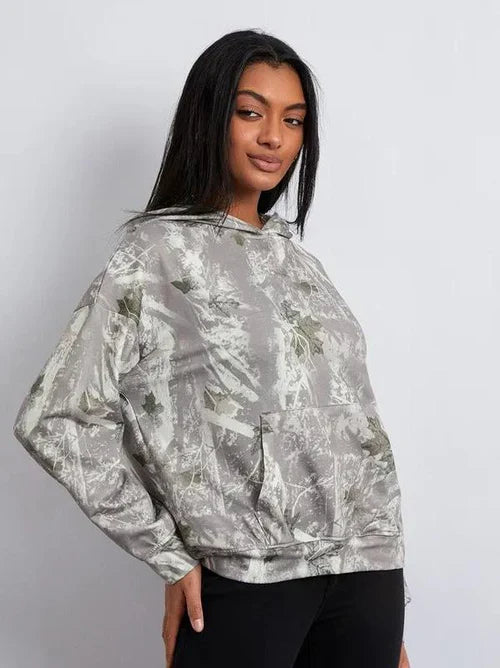 FELPA UNISEX CAMO CON CAPPUCCIO