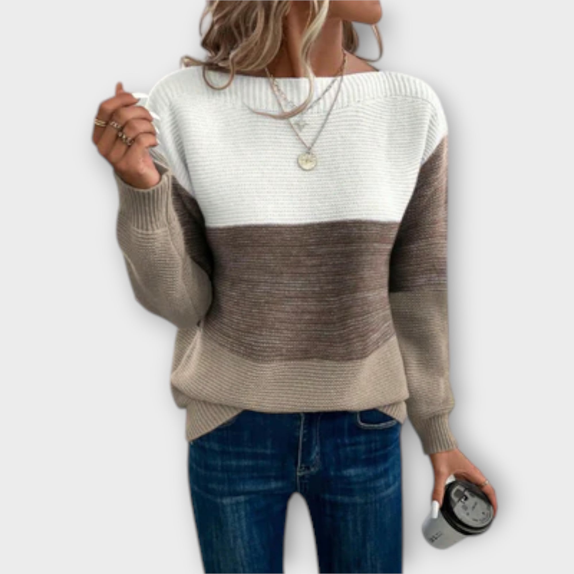 Vier™ - Elegante troje patchwork trefarvet