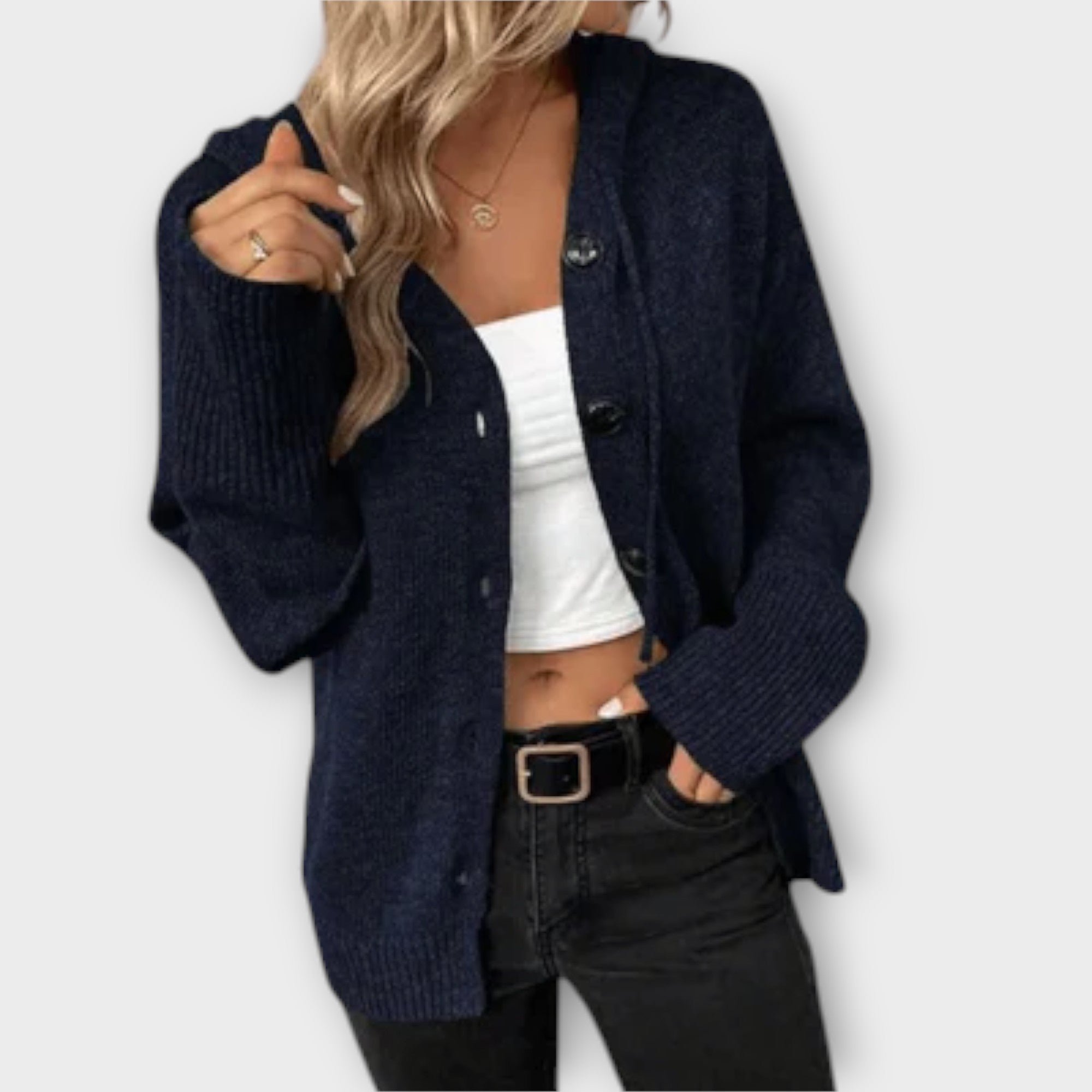 Berta™ - Elegante cardigan con chiusura a strisce