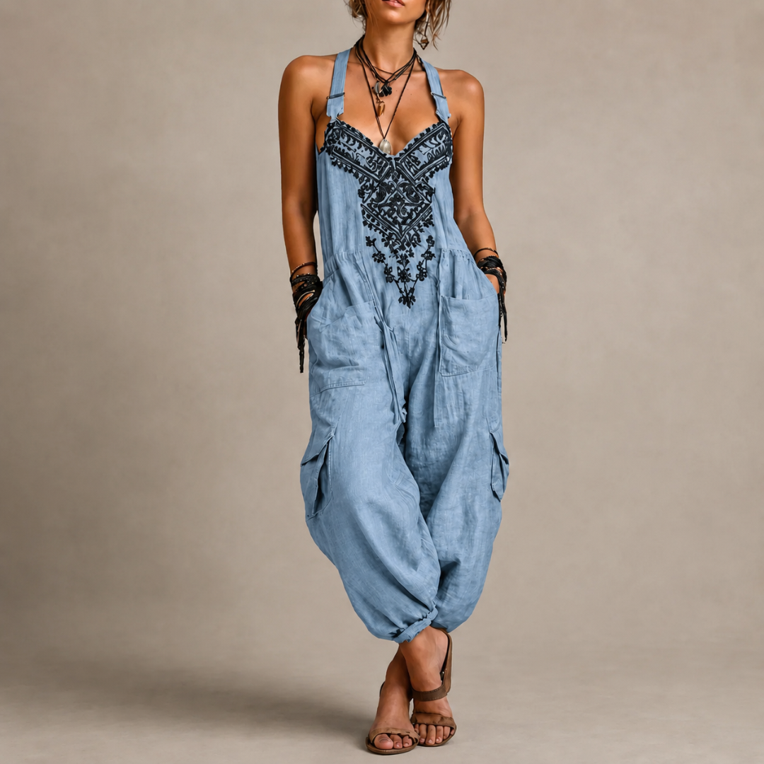 Bianca | Tuta Ricamata Boho
