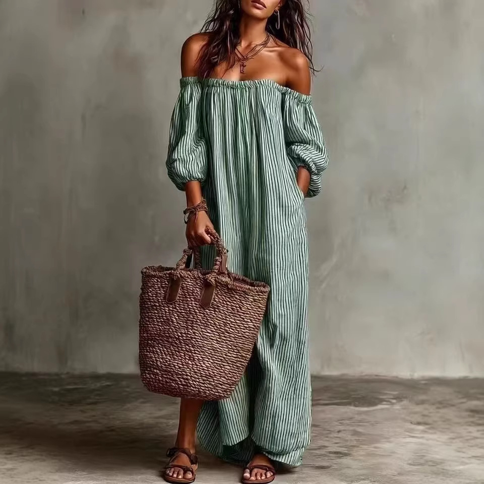 Ludovica | Abito Maxi Boho Spalle Scoperte