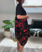 Patchworkjurk met Ronde Halslijn en Bloemenprint