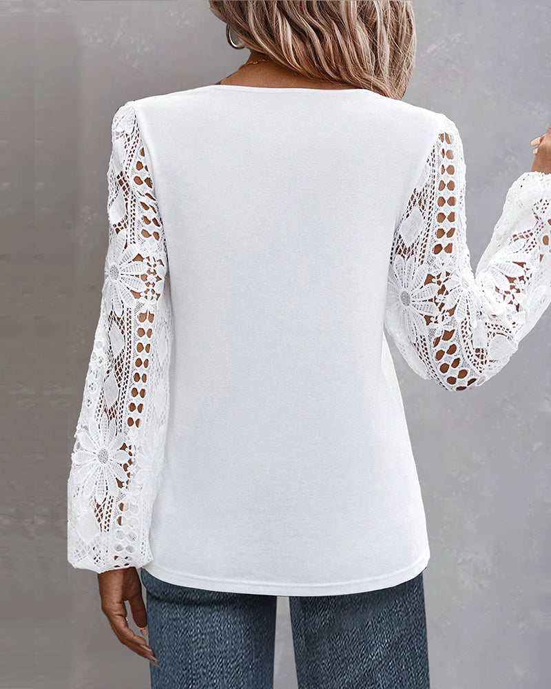 Femke | Casual Blouse met Kant