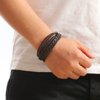 Ragnar Band - Leren Gevlochten Viking Armband (1+1 Gratis)