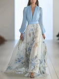 Madeleine | Maxi cappotto con stampa floreale mozzizzata e scollatura a V