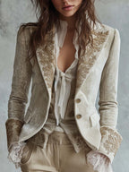 Costanza | Blazer Tailleur Avorio Ricamato