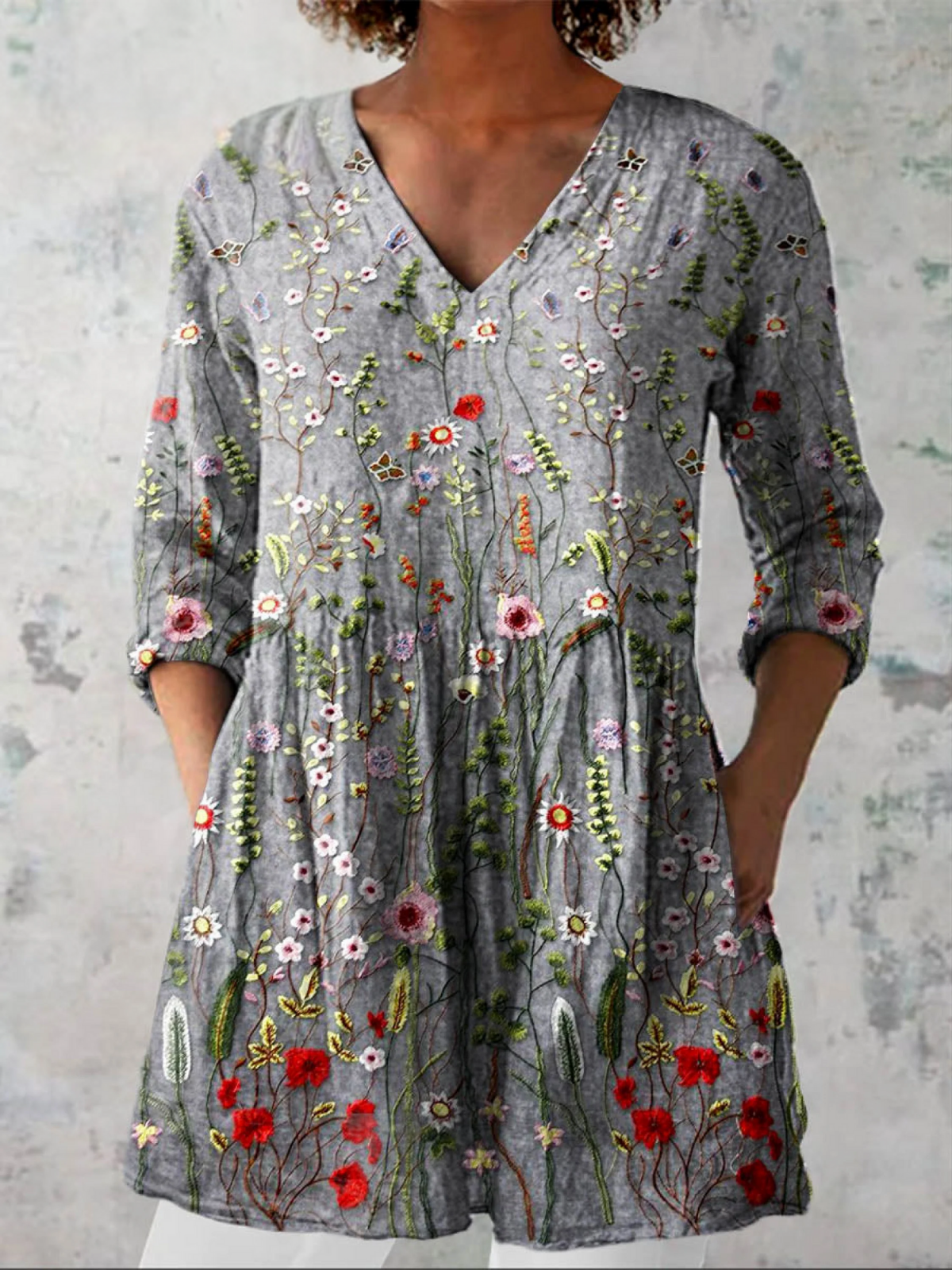 Lana | Blusa lunga a forma di V