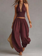 Ginevra | Completo Boho con Top a Fascia e Pantaloni Harem