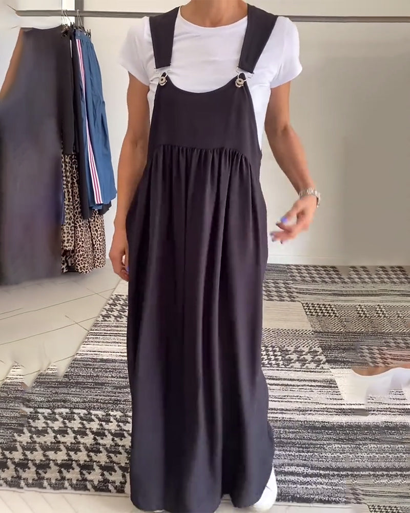 Alice | Casual jurk met effen bretels