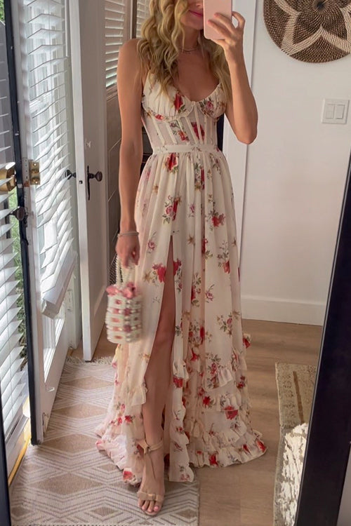 Anna | Lange jurk met bloemen