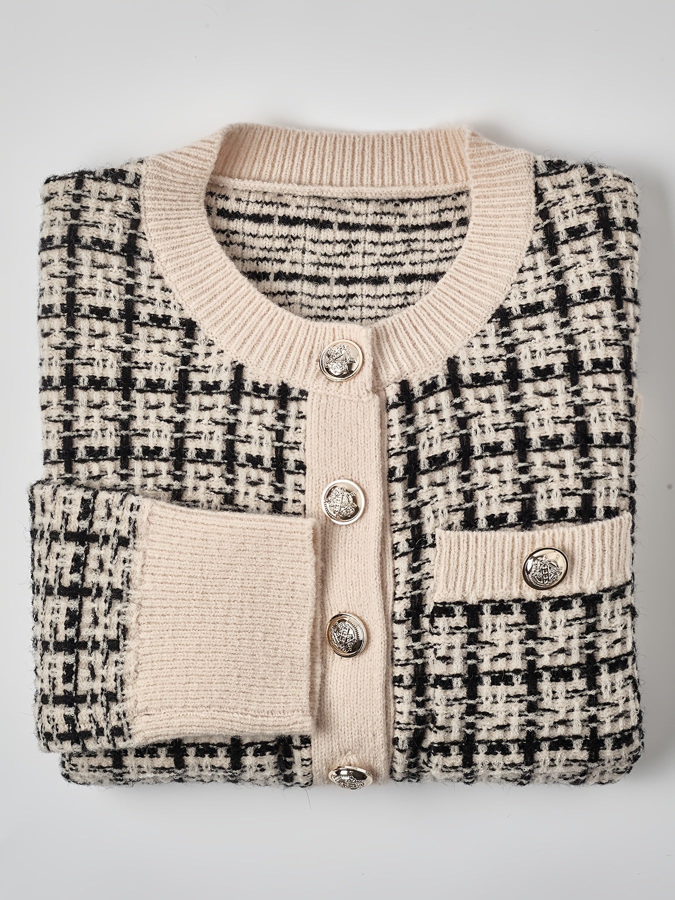 Laluna® | Cardigan Geruite con Knoopsluiting