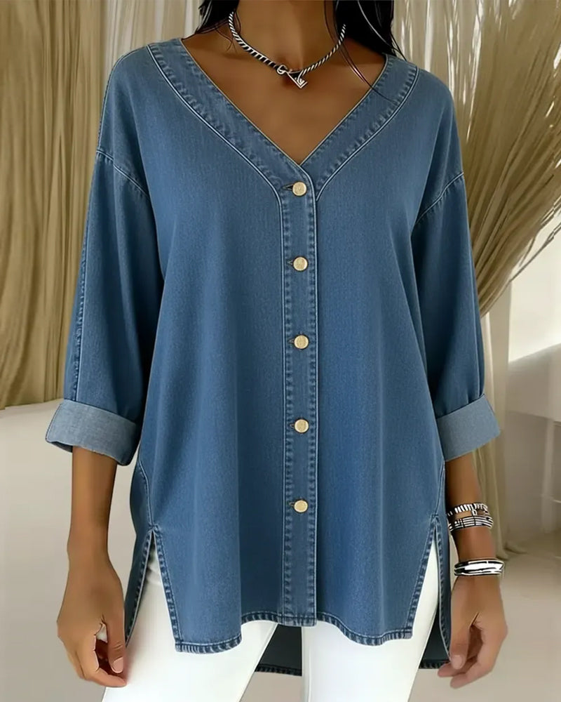 Almira™ – Elegante blusa in denim