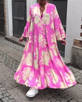 Noor | Patchworkjurk met V-hals en Klokmouwen
