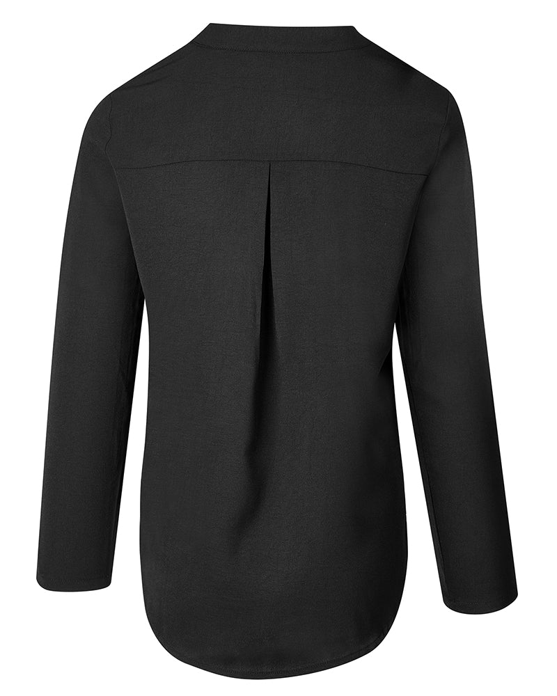 Nina | Casual Top met Pailletteninzet en Knopen