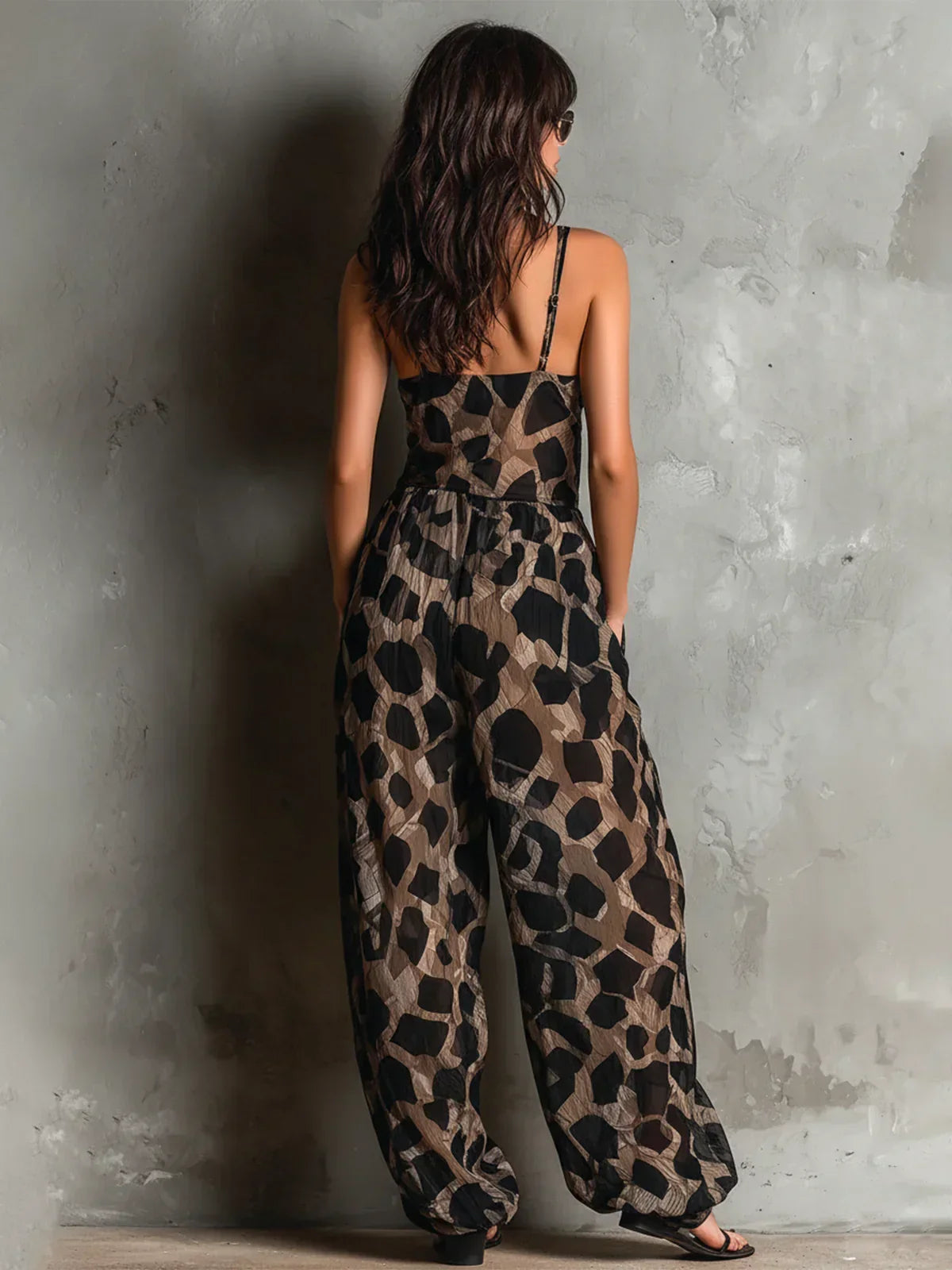 Costanza | Tuta con stampa leopardata