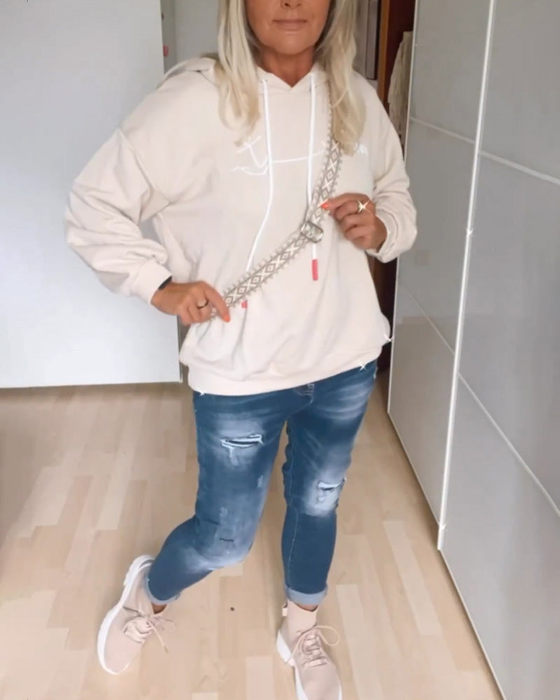 Femke | Losse Hoodie met Ankerprint