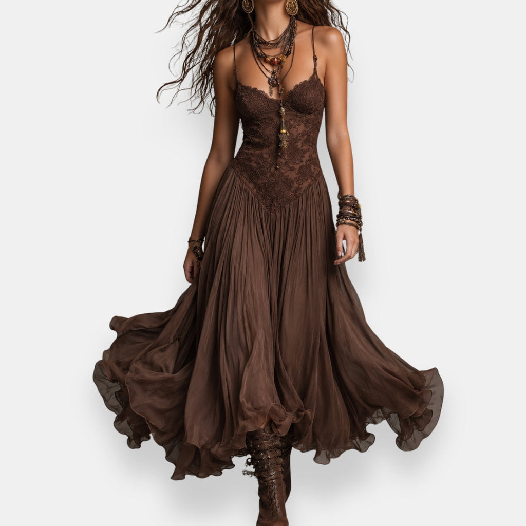 Bruna | Abito Boho in pizzo