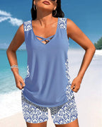 Márcia - tankini con stampa geometrica