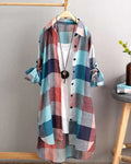 Marloes | Shirt met Lange Mouwen en Geruite Print