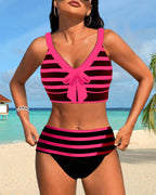 Sophie | Gestreepte Bikini met Hoge Taille
