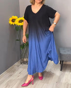 Anna | Casual Geplooide Ombre-jurk